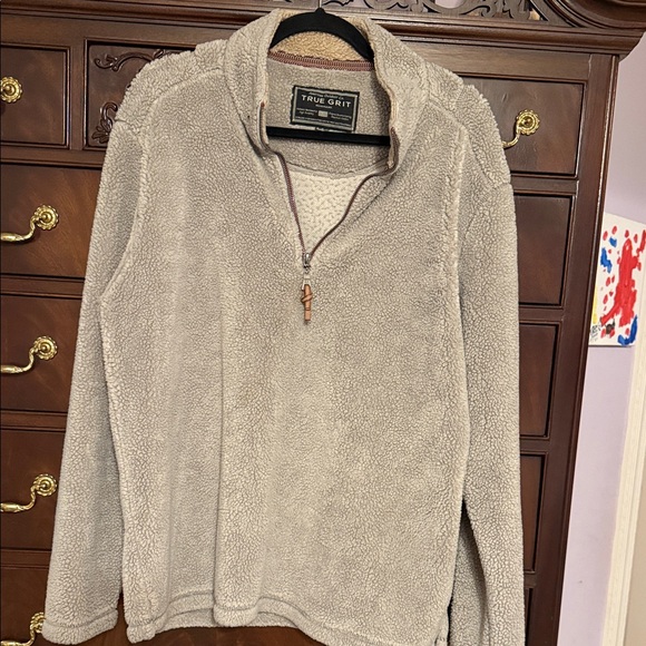 True Grit Men's Tan Zip-Up Sweater - Picture 1 of 8